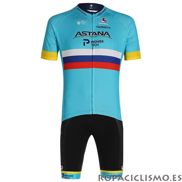 2020 Maillot Astana Tirantes Mangas Cortas Campeon Rusia